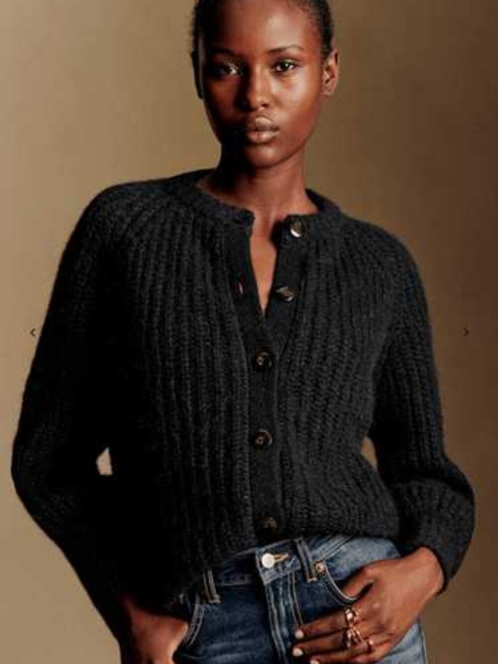 Sezane Emile Cardigan in Black, Size S